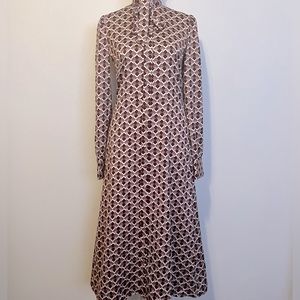 Button down midi shirt dress with pussycat bow